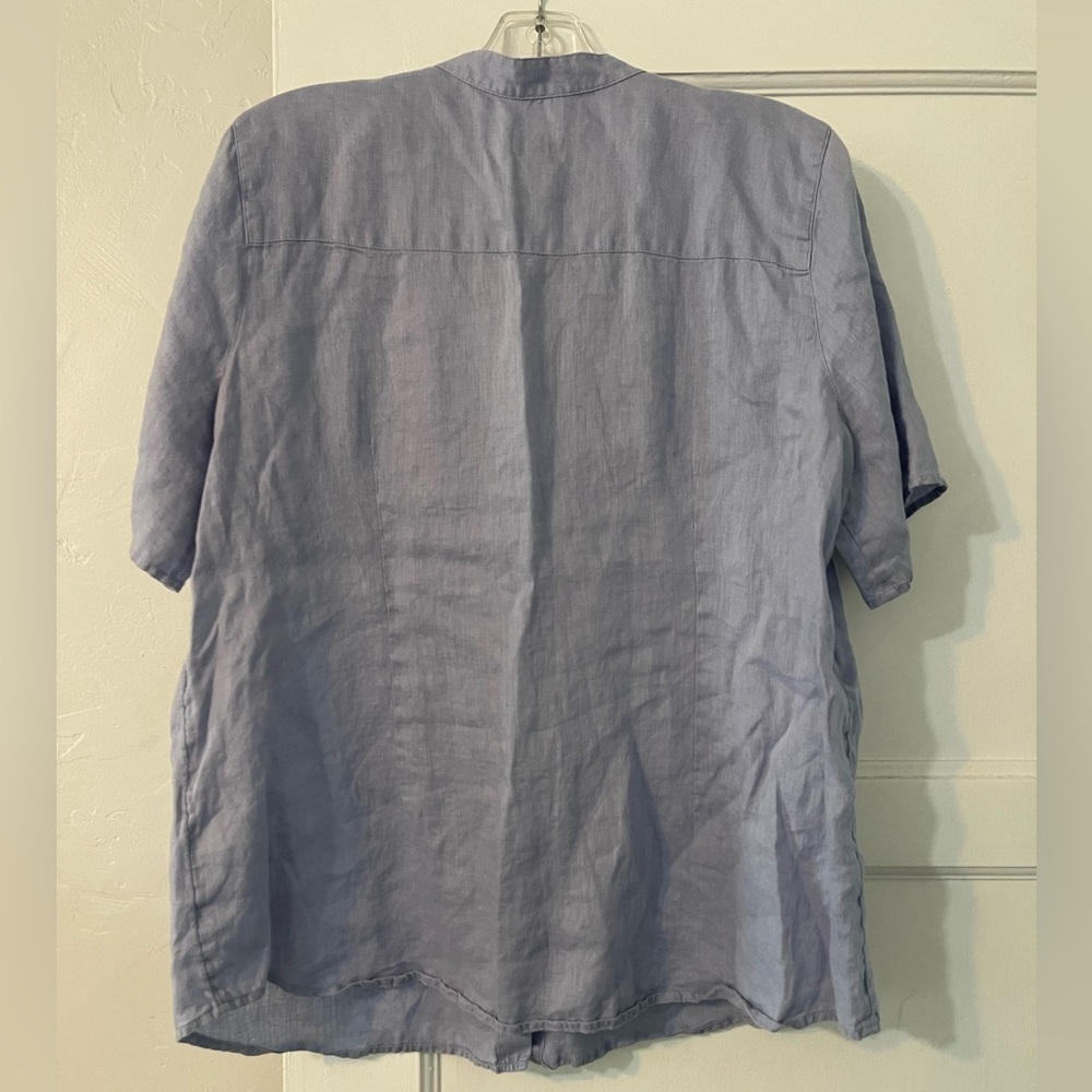 J. Jill Light Blue Casual Button Down Shirt - Picture 4 of 6